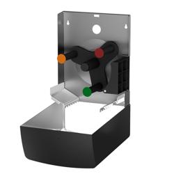 AIR-WOLF | Duplex-Çift taraflı kağıt rulo havlu dispenseri - 3 ev tipi rulo veya 1 büyük rulo için - paslanmaz çelik - mat siyah