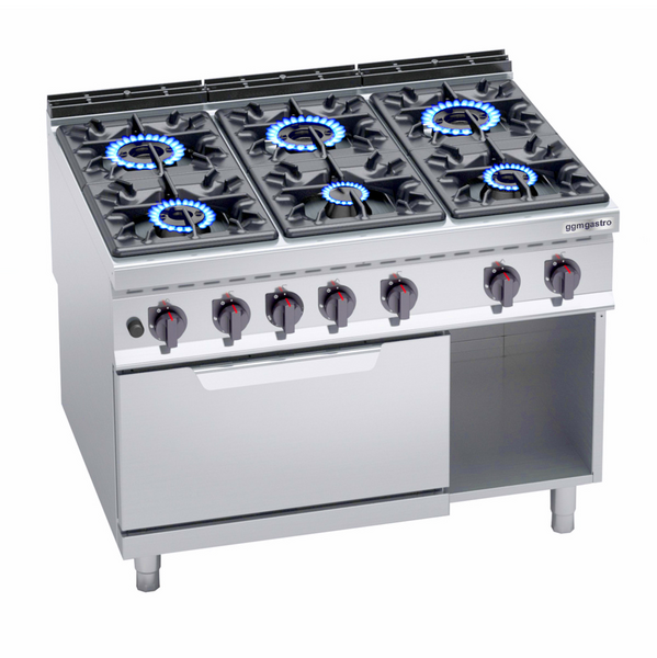 Gasfornuis - 53,5 kW - 6 branders - incl. gasoven - 7,8 kW