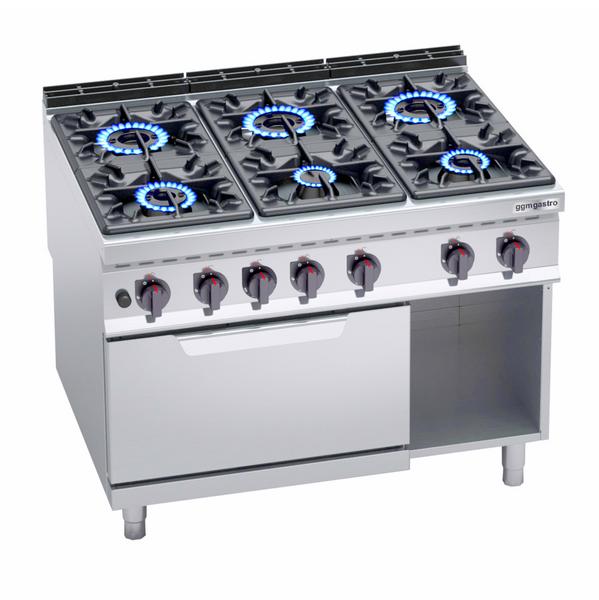 Gasfornuis - Lorenzo 900 - 1200x900x965mm - 61,3 kW - 6 pits - incl. gas statische oven - 7,8 kW