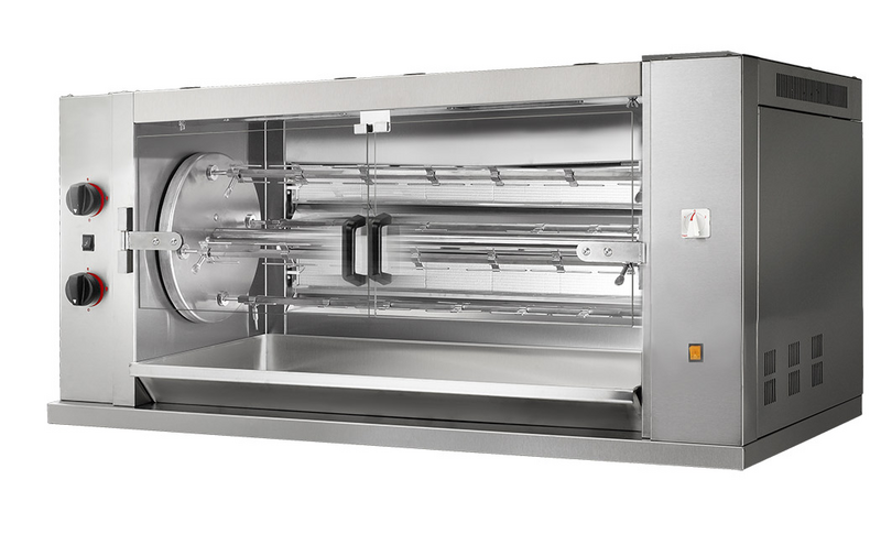 Gas rotisserie kippengrill PREMIUM - 18,6 kW - met 4 spiesen voor maximaal 24 kippen