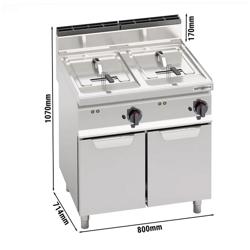 Dubbele elektrische friteuse - 18+18 liter - 27 kW - mechanische bediening - met aftapkraan
