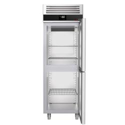 Vrieskast RVS PREMIUM - GN 2/1 - 700mm - 700liter - tot -20°C~-10°C - met 2 glasdeuren - geforceerde koeling, automatische ontdooiing & binnenverlichting