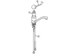 Enkelhåls blandare 2000 - med bänkmontage, G3/8" anslutning, ettgreppsblandare & svängbar pip - 240 mm