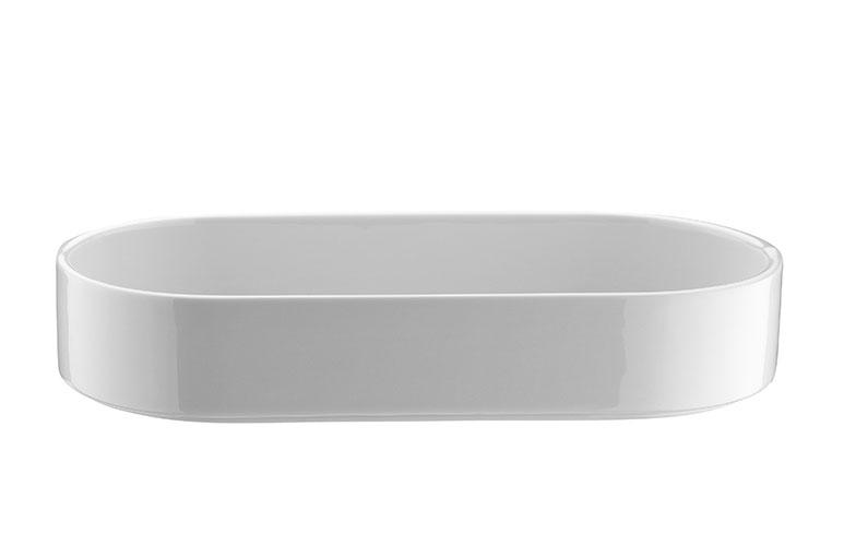 (6 Stück) PERA Weiß - Dessert-/ Salatschale - oval - 160x70mm - Weiß