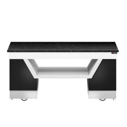 Element neutru BELFAST - 2000x1000x900 mm - negru - blat din granit - mobil, cu 4 roți pivotante - cu 4 roți pivotante