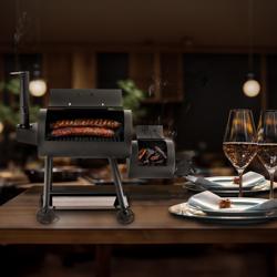 Mini Smoker Oven - Manual - with 1 Racks - 450x165mm - on Wheels - Black