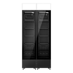 (2 pieces) Commercial Beverage Display Fridge PREMIUM - Frameless - 290 L  - 2 Glass Doors & Advertising Display