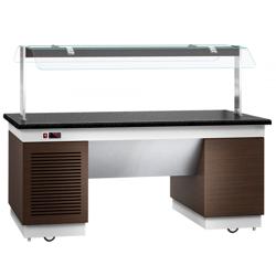 Buffet-tiski kylmä DUBLIN - 2000mm - jäähdytyslevyllä ja pyörillä