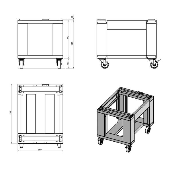 DPZ3030G استند استیل - برای فر همرفتی