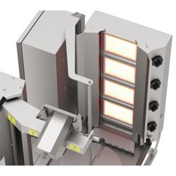 Gas Automatic Doner Kebab Grill - 4 Burner - up to 95kg - 10.64kW