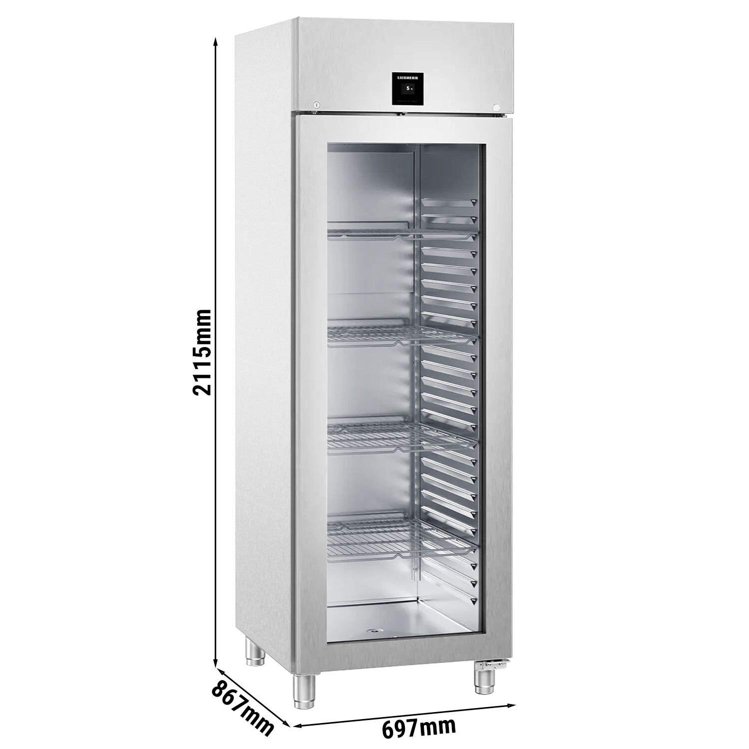 LIEBHERR | Réfrigérateur en inox PERFECTION - 625 litres - GN 2/1 - Intérieur en inox - avec 1 porte en verre       