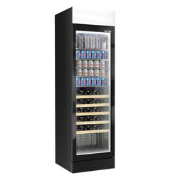 Vetrina frigo per bibite - 595mm - 345l - display digitale - porta in vetro senza cornice - con 1 porta in vetro & illuminazione LED - Nero