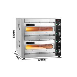Mini pećnica za pizzu – električna - 530x430 mm - 1+1 x 33,5 cm - za Ø 33,5 cm pizzu - do 310 °C - Mehaničko