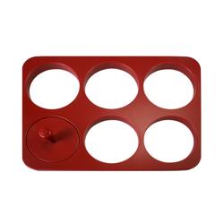Burger Press - Manual - Smooth - Plastic - Red - Ø120mm - WITHOUT Patty mould - 6 Holes