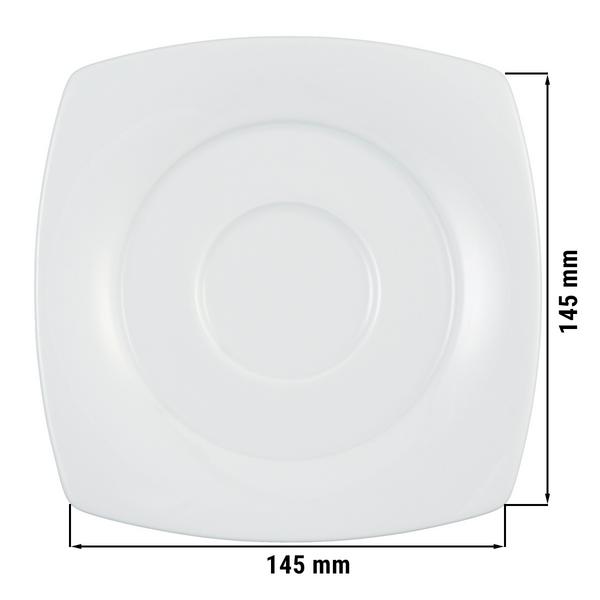(12 pcs) SELTMANN WEIDEN | Savoy Espresso Saucer – Square – 145 mm – White Porcelain