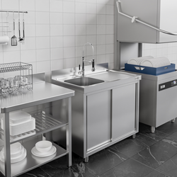 Diskbänksskåp PREMIUM - 1400x600mm - med 1 hotill vänster
