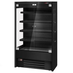 Murale Refrigerato Professionale - 1100mm - +1°/+10°C - con 2 porte a battente senza cornice & 4 ripiani - Nero