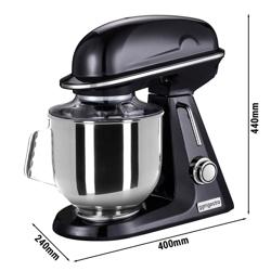Planetární mixér - 7 l - 350 W - vč. 3 nástavců na míchání - černá matná
