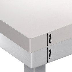 Paslanmaz Çelik Çalışma Tezgahı PREMIUM - 1800x800mm - Kesme plakası dahil, sırtsız alt raflı