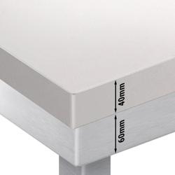 RVS werktafel PREMIUM - 1600x700mm - met bodemplaat - incl. snijplank