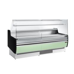 Koeltoonbank - 1935x953mm - 213 liter - kleur hellgroen - rechte ruit - front hellgroen - met 1 legborden