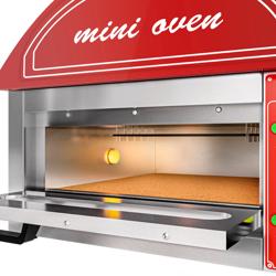 Elektro Mini Pizzaofen - 1x 34cm - Manuell - Rot
