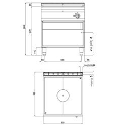 Gas platenfornuis - 13 kW