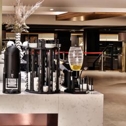 Cup Dispenser - rotating - Black - Stainless Steel - Countertop Version