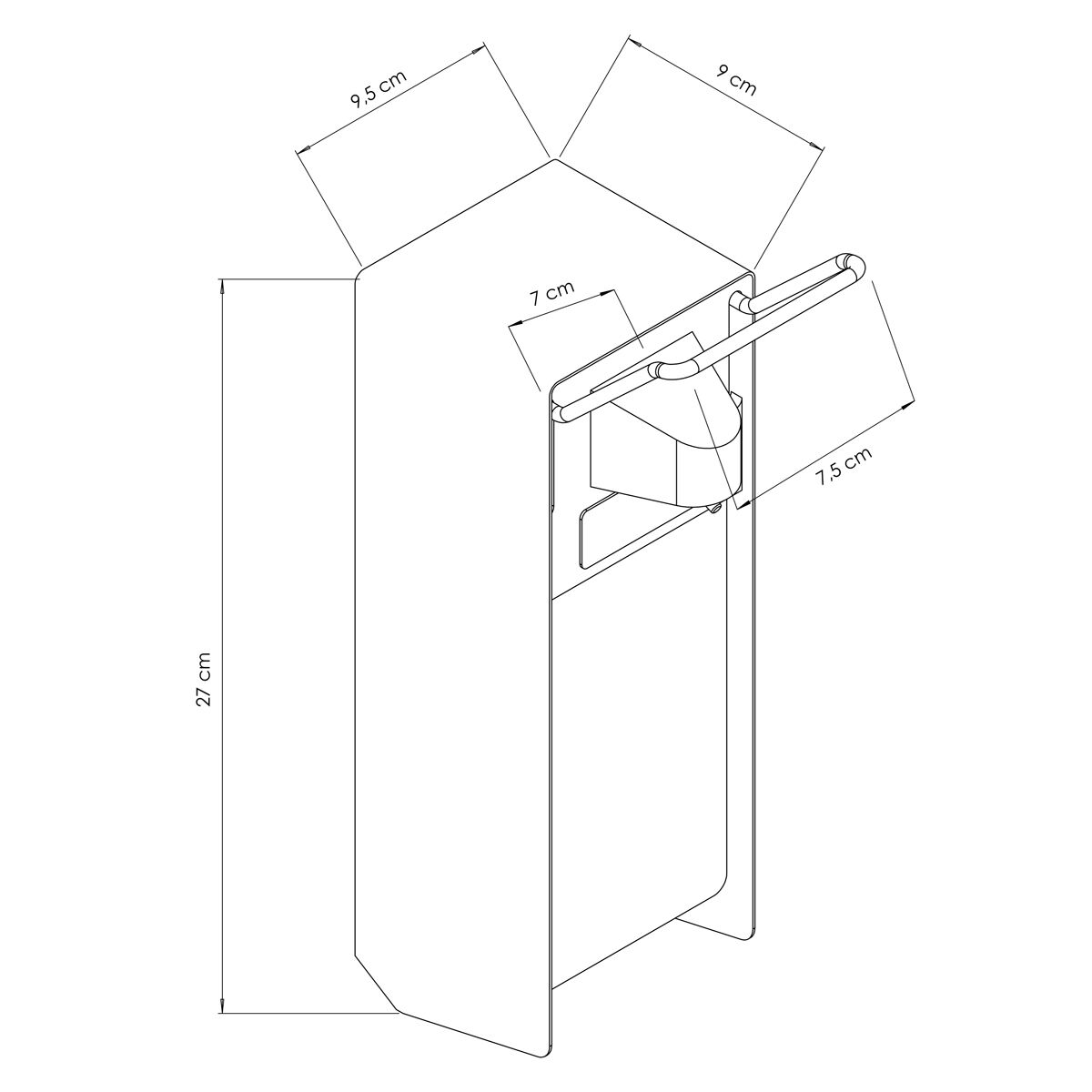Distributeur de désinfectant - 1000ml - Aluminium - manuel, à levier coude, mural, fenêtre de contrôle, réservoir amovible, anti-goutte, robuste, compatible désinfectant