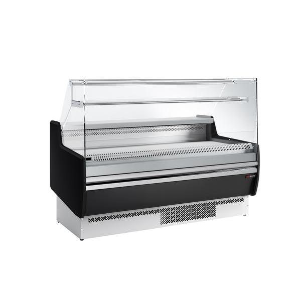 Soğuk Teşhir Dolabı - 1622x953mm - 2 kapılı - düz camlı - LED aydınlatma; fanlı soğutma; dijital display; otomatik defrost - ön panel siyah