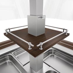 Refrigerated Salad Bar – 4x GN 1/1 - Slanted Glass Sneeze Guard - Brown - 1700 mm - Mobile