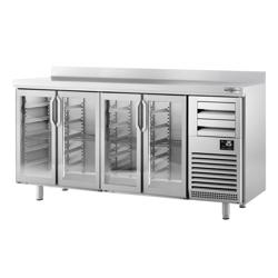 Ψυγείο Back Bar PREMIUM PLUS - 2452x600 mm - 690 λίτρα - 4 γυάλινες πόρτες, 2 συρτάρια & πλάτη ανύψωσης