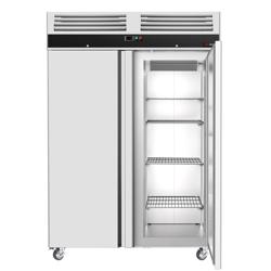 Upright Fridge Stainless steel ECO - 1180L - with 2 doors - On castors - Lockable