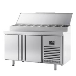 Hűtött előkészítő asztal PREMIUM PLUS - 1618x800 mm - 2 ajtós - GN 1/4 9x feltéthűtő