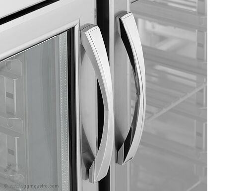 Table réfrigérée de boulangerie Premium PLUS - 1618x800 mm - avec portes vitrées des deux côtés & plan de travail en granit