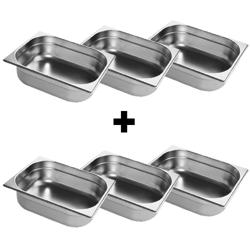 GN kantiner i rostfritt stål 1/2 - djup: 100 mm