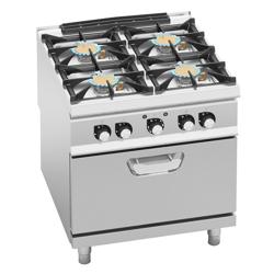 Plynový sporák - PAOLO 900 - 800x900x940 mm - 44,68 kW - 4 hořáky - samostatně stojící jednotka - vč. elektrické trouby, horkovzdušné - 4,68 kW