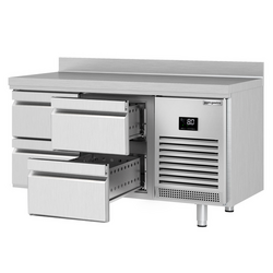 Koelwerkbank Premium PLUS - 1468x700mm - 4 laden & achterwand