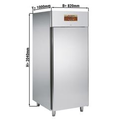 Armoire pâtissière négative Inox AISI 304 PREMIUM - EN 600x800 - 858 L - avec 1 porte & 20 paires de glissières - Éclairage intérieur - Afficheur/thermostat digital