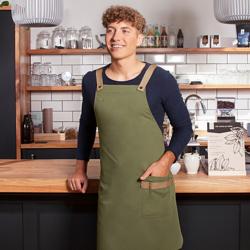 KARLOWSKY | Urban Twill Cross Back Bib Apron – Moss Green - 700×850 mm