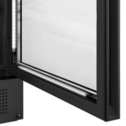 Drankenkoelkast - 595mm - 145L - met 1 glasdeur & lichtbak & LED-interieurverlichting - zwart