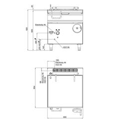 Kantelbare braadpan PAOLO 900 - elektrisch - 80L - 9,6kW - handwiel en vulkraan - 900 - 400V