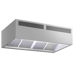 Endüstriyel Duvar Tipi Kutu Tip Davlumbaz - İndüksiyonlu - 2000x1200mm - Motorsuz - Alev Savar Filtreli