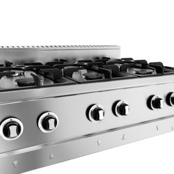 Gáztűzhely - 19,5 kW - 6 égő - alsó szekrénnyel együtt