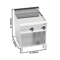 Plaque de cuisson à gaz - 20 kW - lisse - avec finition brillante