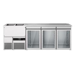 Barkoelkast PREMIUM - 2500x700mm - 3 glazen deuren