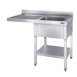 Fregadero con espacio para lavavajillas de acero Inox. - 1,4 m - 1 fregadero a la derecha A 50 x P 40 x A 25 cm 