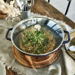 STAUB | Cast Iron Wok Pan with Glass Lid – Ø 30 cm - Dark Blue - All Hobs + Oven