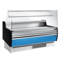 Koeltoonbank - 1622x953mm - 178 liter - front hellblauw - rechte ruit - met 2 deuren - met 1 legroosters