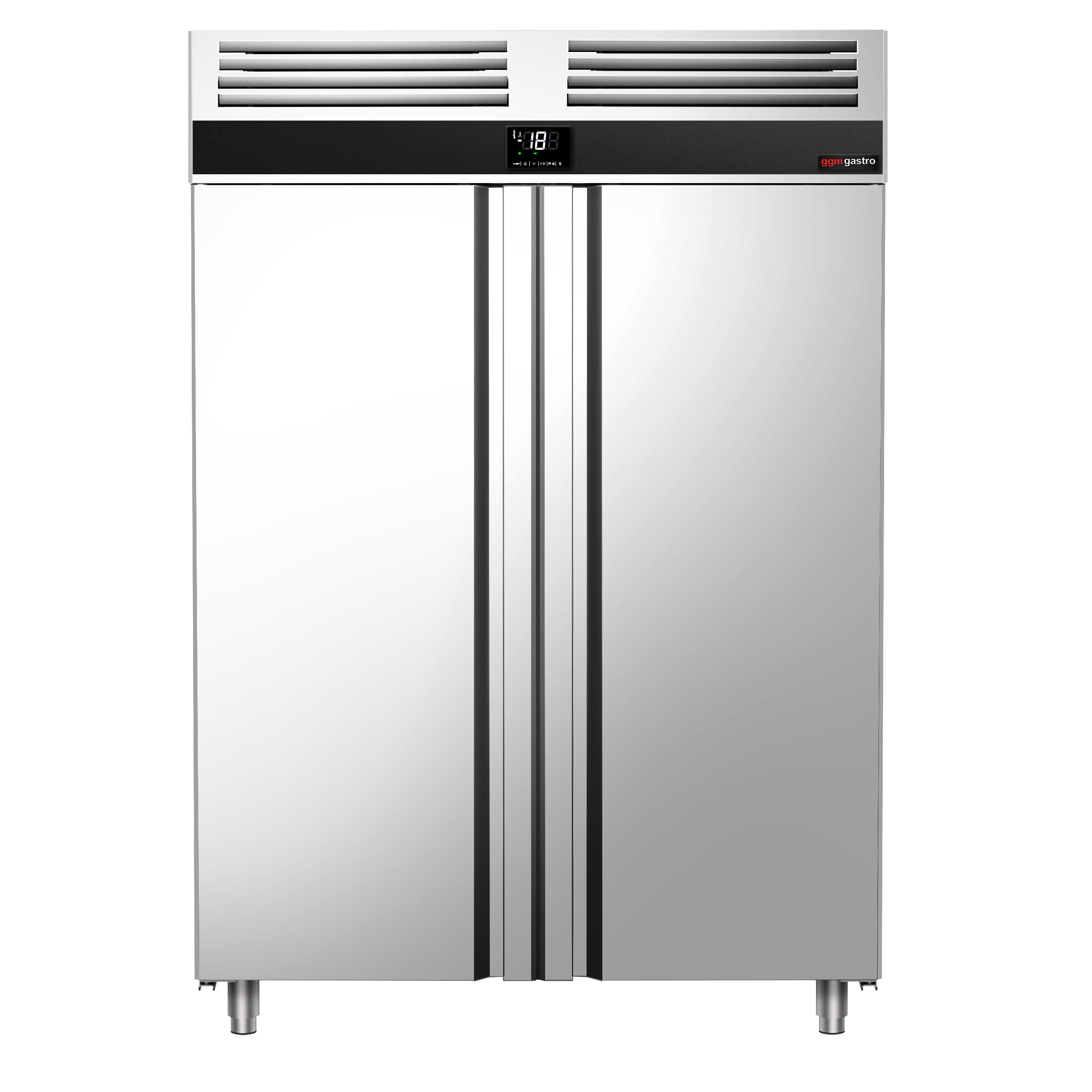 Armoire réfrigérée négative Inox AISI 430 PREMIUM - GN 2/1 - 1400 L - avec 2 portes & 8 grilles